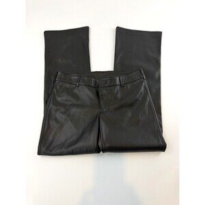 Free People Black Faux Leather Pants Womens Small High Rise Vegan Leather 32x30